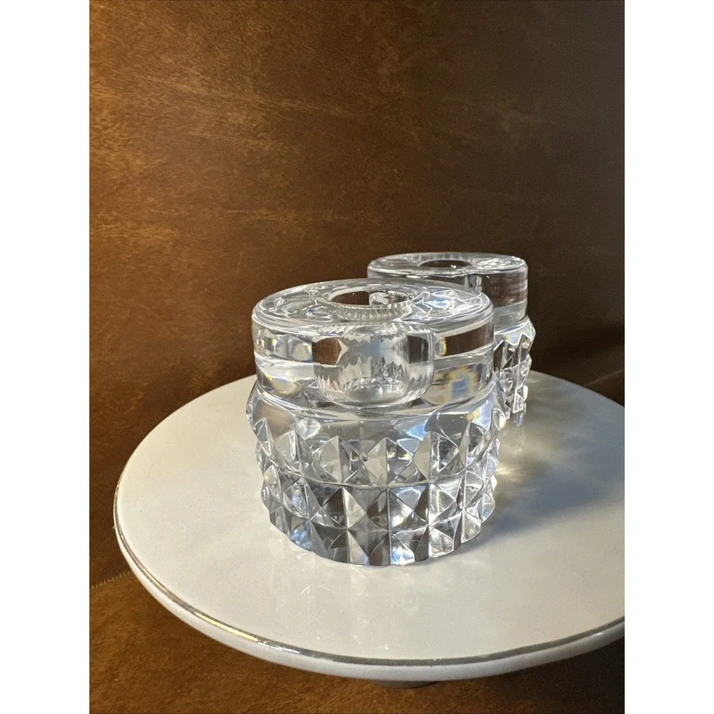 Vtg Orrefors crystal candle holder Ingeorg Lundin swedish 